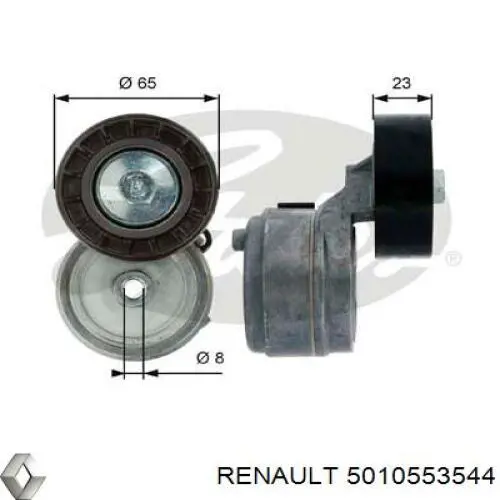 5010553544 Renault (RVI) polea tensora correa poli v