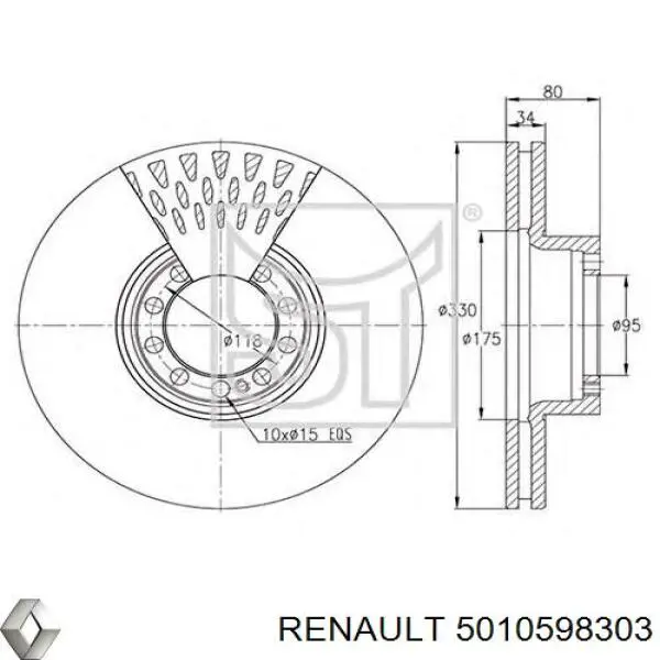5010598303 Renault (RVI) Discos