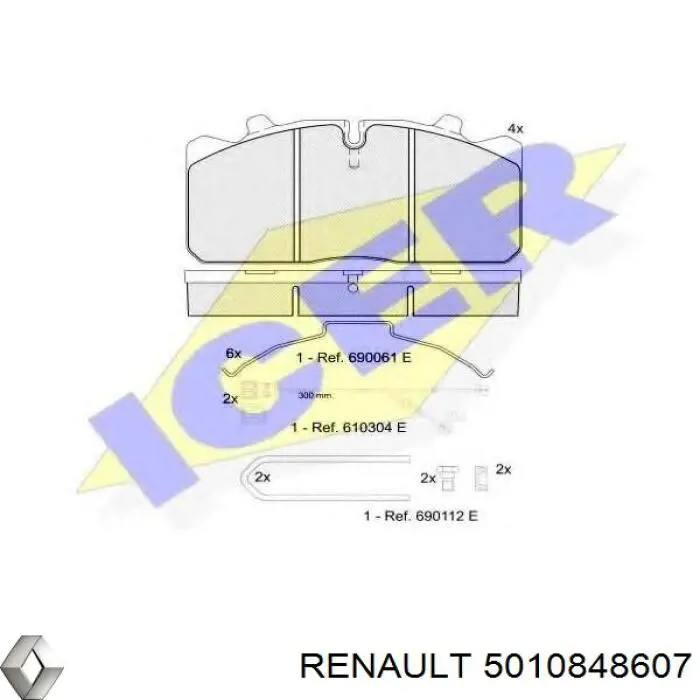 5010848607 Renault (RVI) Pastillas delanteras