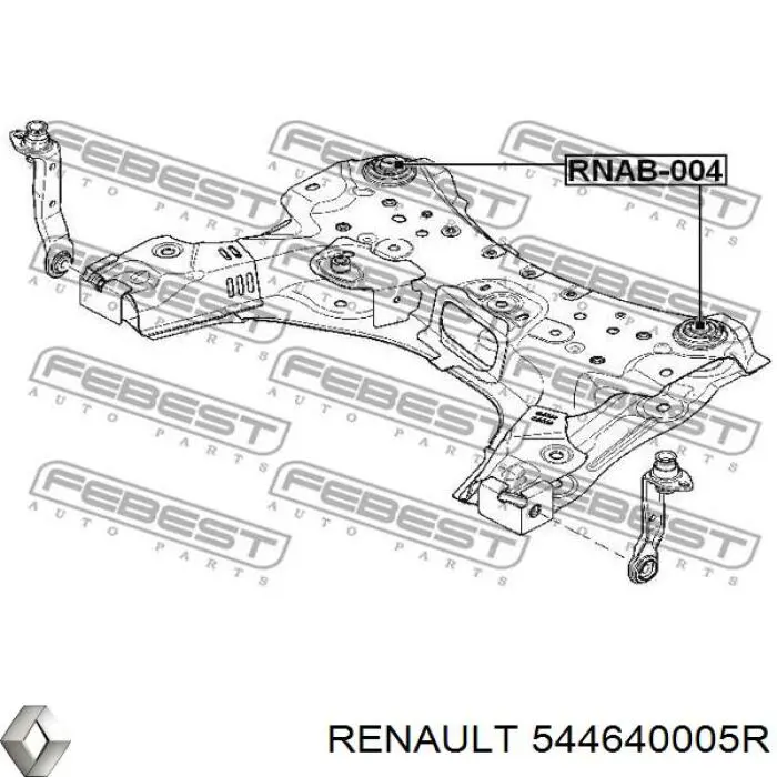 544640005R Renault (RVI) suspensión, cuerpo del eje trasero