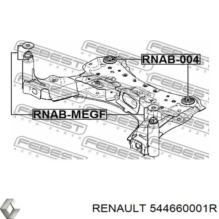 544660001R Renault (RVI) Buje silencioso del subchasis delantero