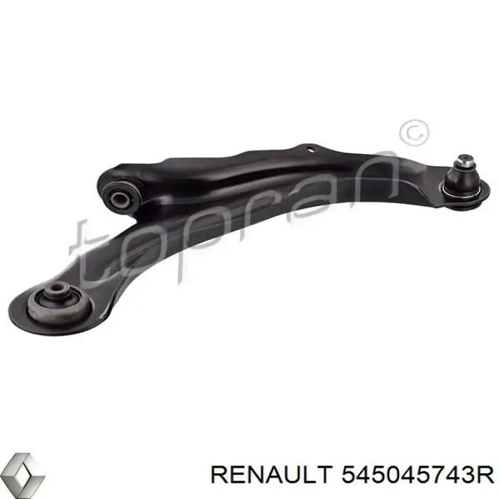 545045743R Renault (RVI) barra oscilante, suspensión de ruedas delantera, inferior derecha