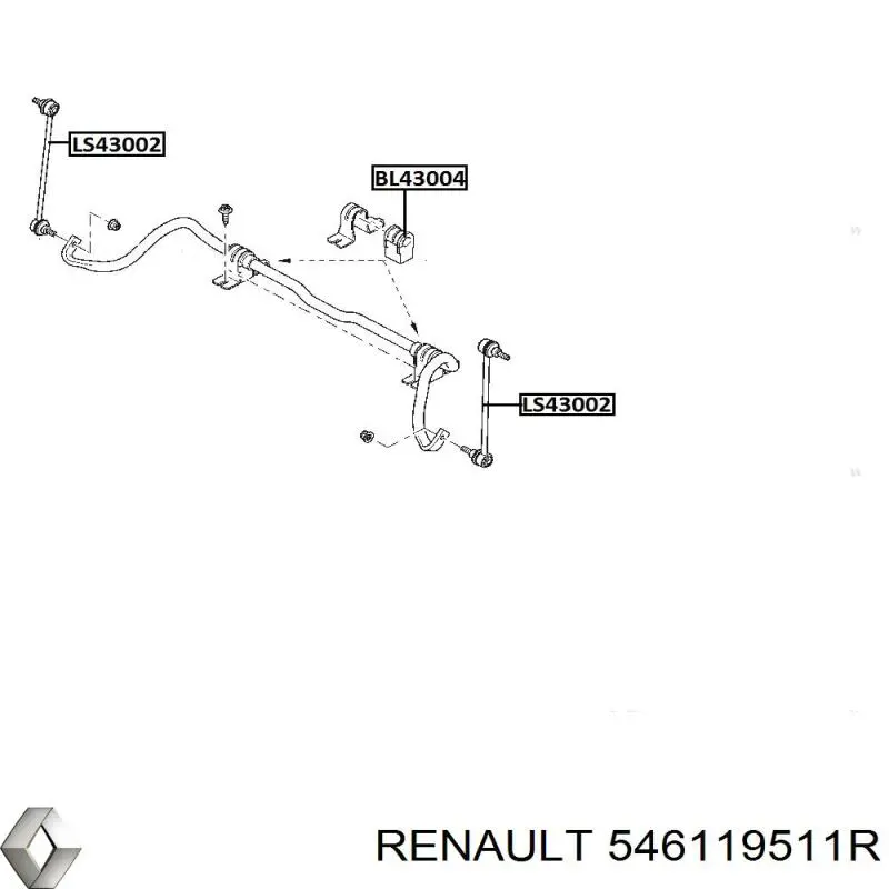 Buje de barra estabilizadora delantera Renault (RVI) 546119511R precio, desde 6,58 EUR