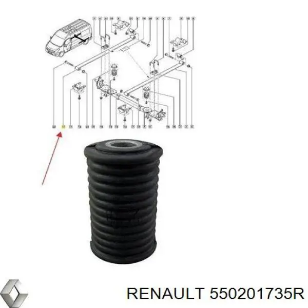 550201735R Renault (RVI) ballesta de suspensión trasera