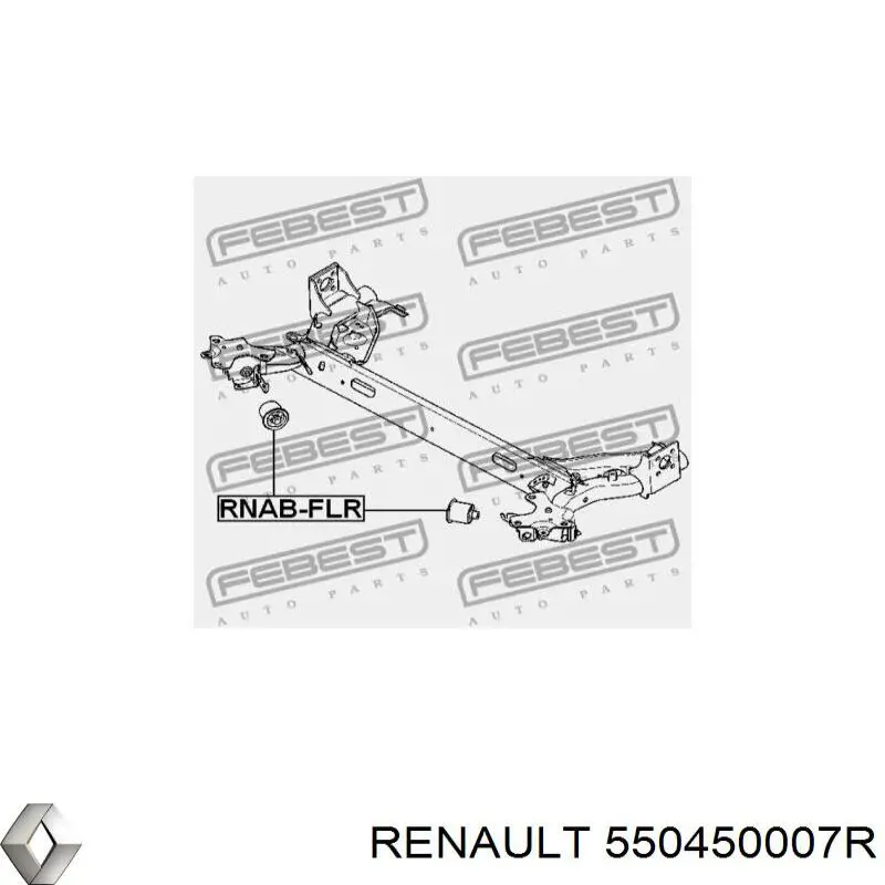 550450007R Renault (RVI) suspensión, cuerpo del eje trasero