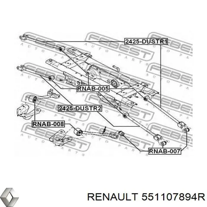 551107894R Renault (RVI) mangueta trasera derecha (suspension)