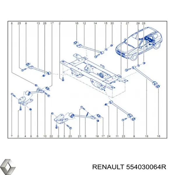 Subchasis trasero Renault DUSTER (HM)