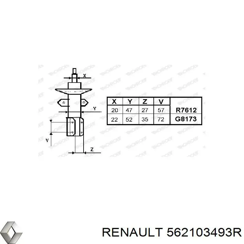 Comprar 562103493R Renault (RVI) Amortiguador trasero