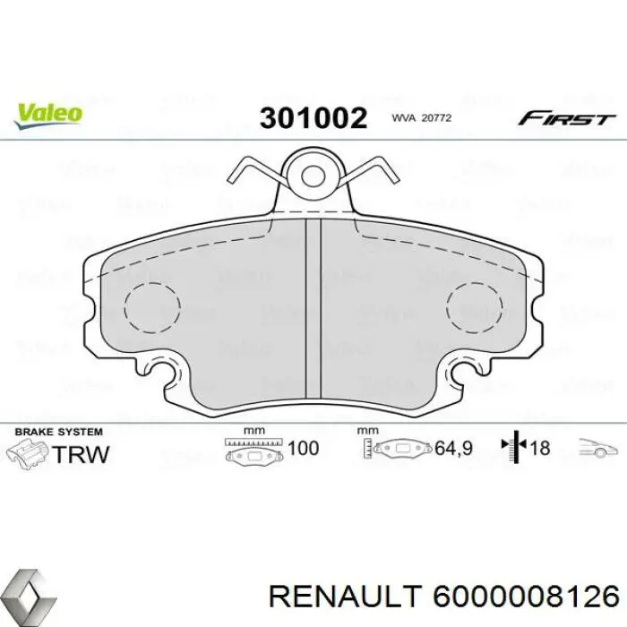 Pastillas de freno delanteras Peugeot 205 2 20A, C