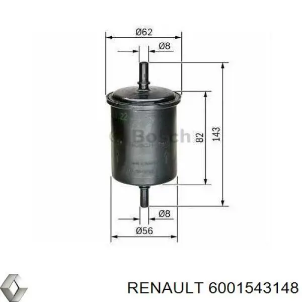 Filtro combustible Renault Scenic 2 JM0, JM1