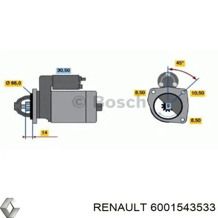 6001543533 Renault (RVI) motor de arranque