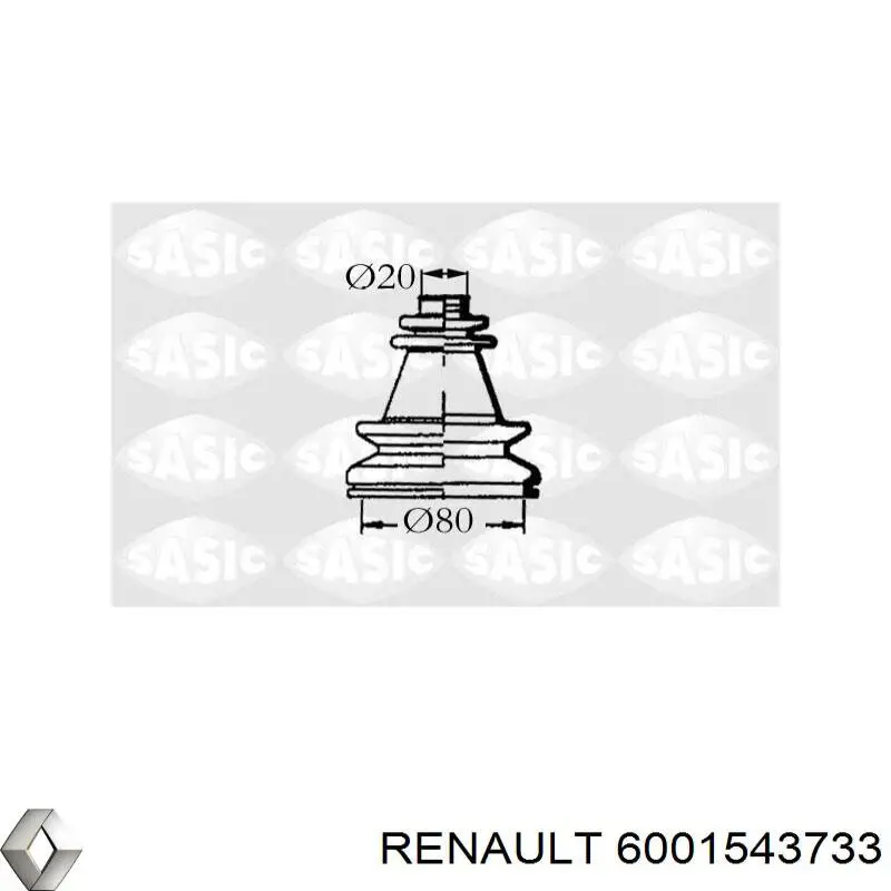 Fuelle, palier delantero exterior Renault (RVI) 6001543733 precio, desde 8,03 EUR