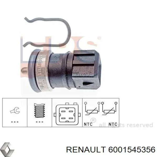 6001545356 Renault (RVI) sensor de temperatura