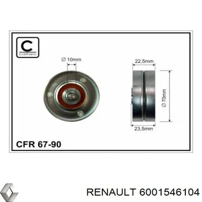 6001546104 Renault (RVI) polea inversión / guía, correa poli v