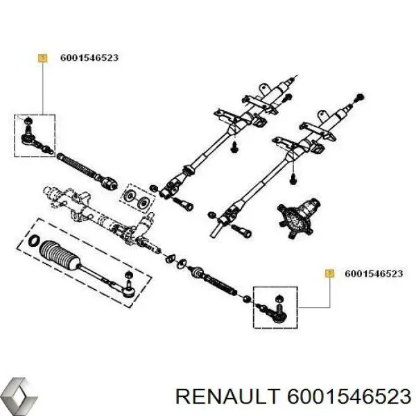 6001546523 Renault (RVI) rótula barra de acoplamiento exterior