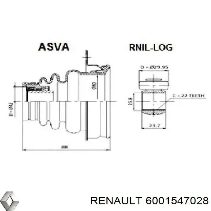 Comprar 6001547028 Renault (RVI) Semieje delantero izquierdo