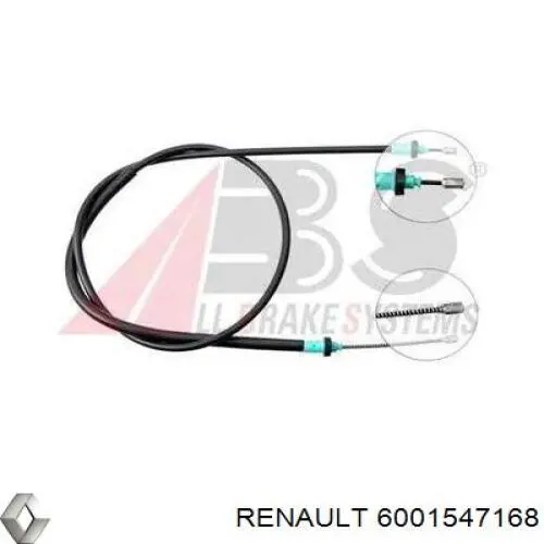 6001547168 Renault (RVI) cable de freno de mano trasero derecho/izquierdo