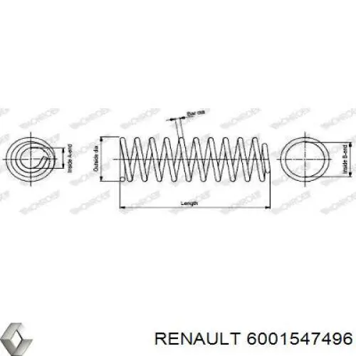 6001547496 Renault (RVI) muelle de suspensión eje delantero