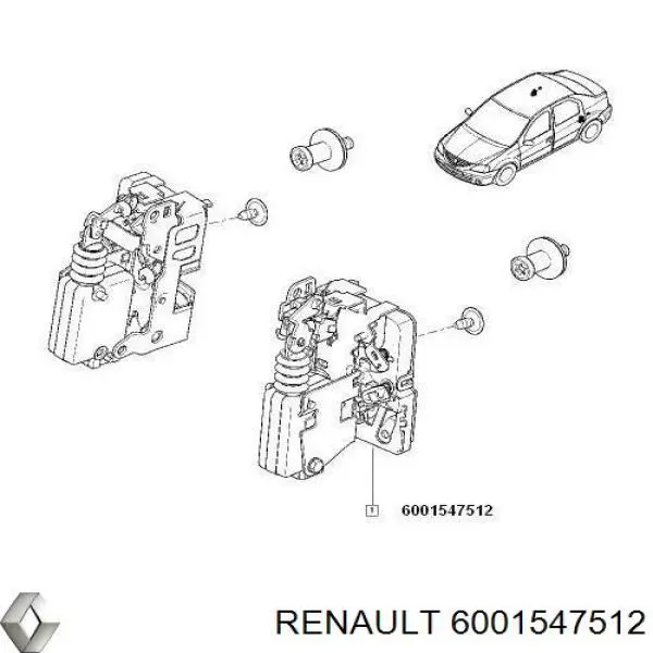 Cerradura de la puerta trasera derecha Renault (RVI) 6001547512 precio, desde 33,46 EUR