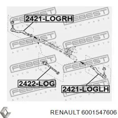 6001547606 Renault (RVI) barra de acoplamiento