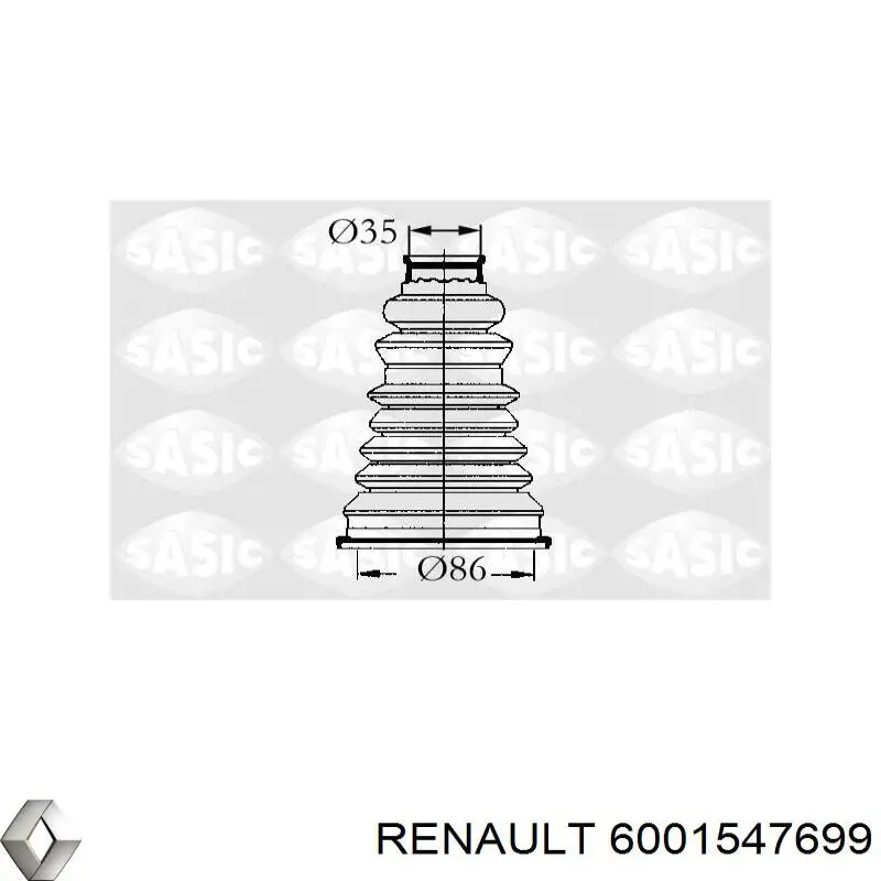 6001547699 Renault (RVI) fuelle, árbol de transmisión delantero exterior