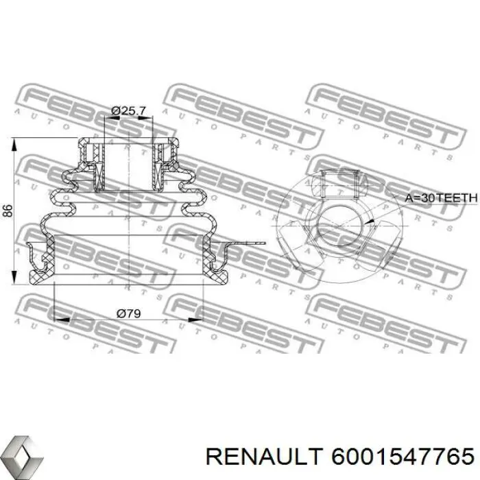 6001547765 Renault (RVI) trípode, árbol de transmisión