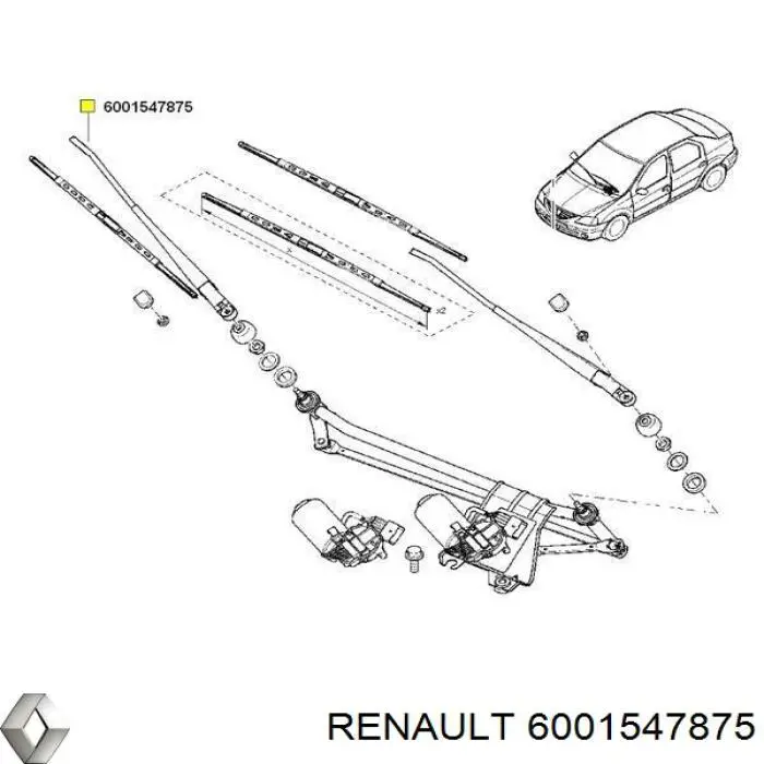 Brazo de limpiaparabrisas Renault (RVI) 6001547875 precio, desde 8,46 EUR