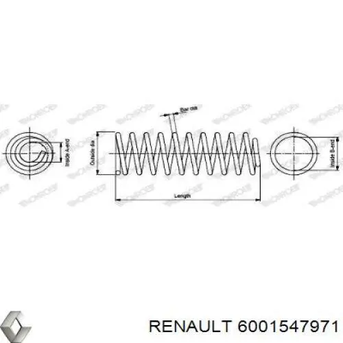 Comprar 6001547971 Renault (RVI) Muelle de eje trasero