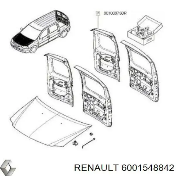 6001548842 Renault (RVI) puerta trasera derecha