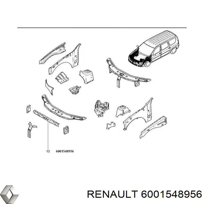 Revestimiento frontal inferior Dacia Logan 