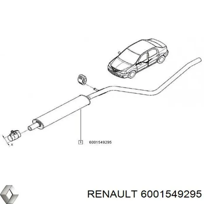 6001549295 Renault (RVI) silenciador del medio