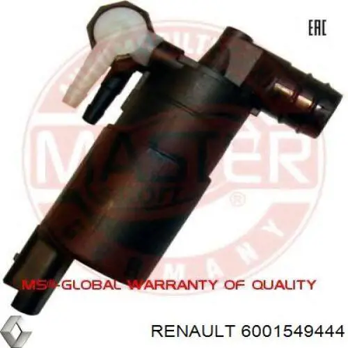 Comprar 6001549444 Renault (RVI) Bomba de agua limpiaparabrisas, delantera