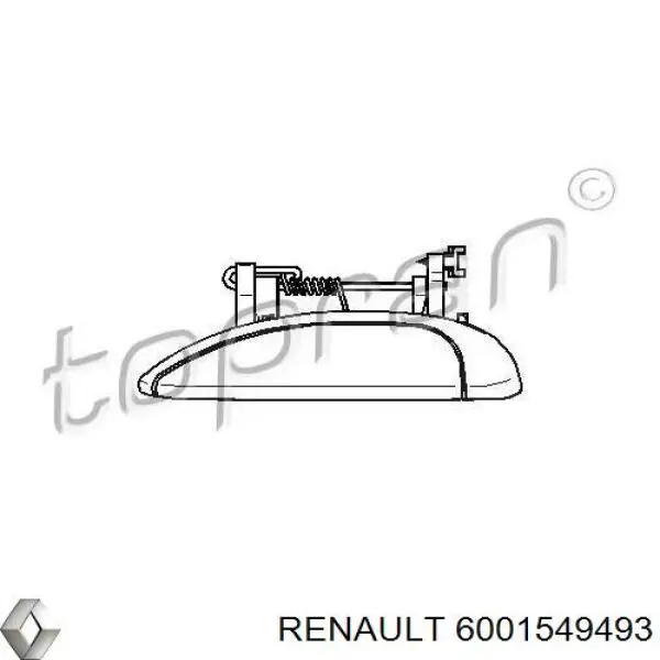 6001549493 Renault (RVI) tirador de puerta exterior izquierdo delantero/trasero