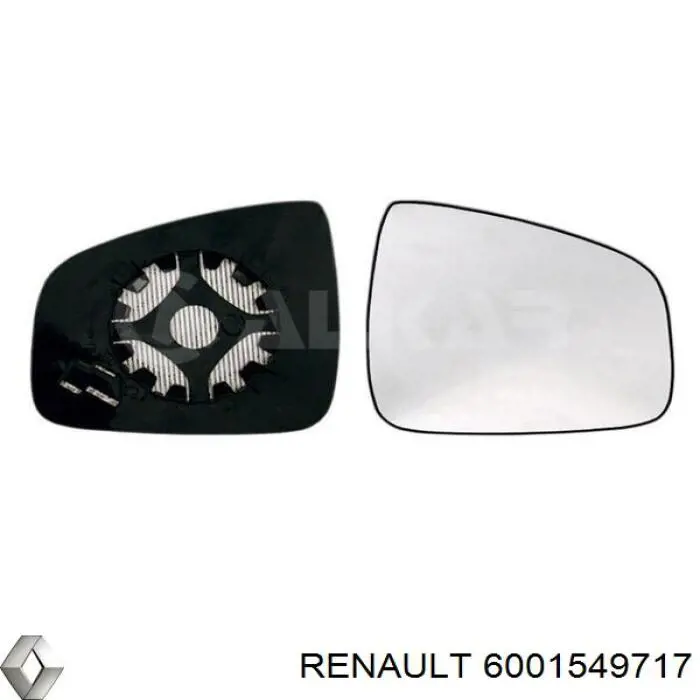 6001549717 Renault (RVI) cristal de espejo retrovisor exterior derecho
