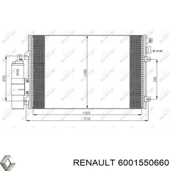6001550660 Renault (RVI) condensador aire acondicionado