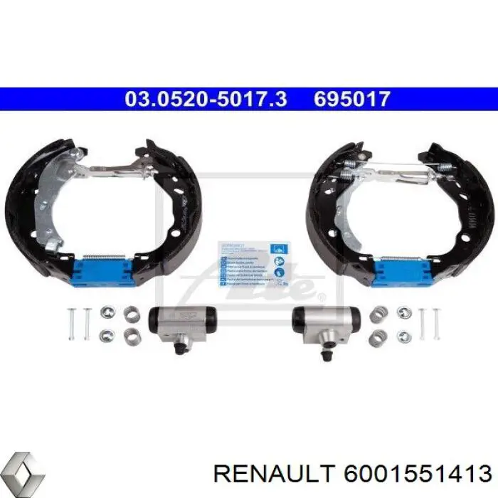 6001551413 Renault (RVI) zapatas de frenos de tambor traseras
