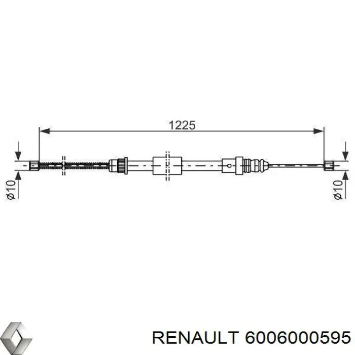 6006000595 Renault (RVI) cable de freno de mano trasero derecho/izquierdo