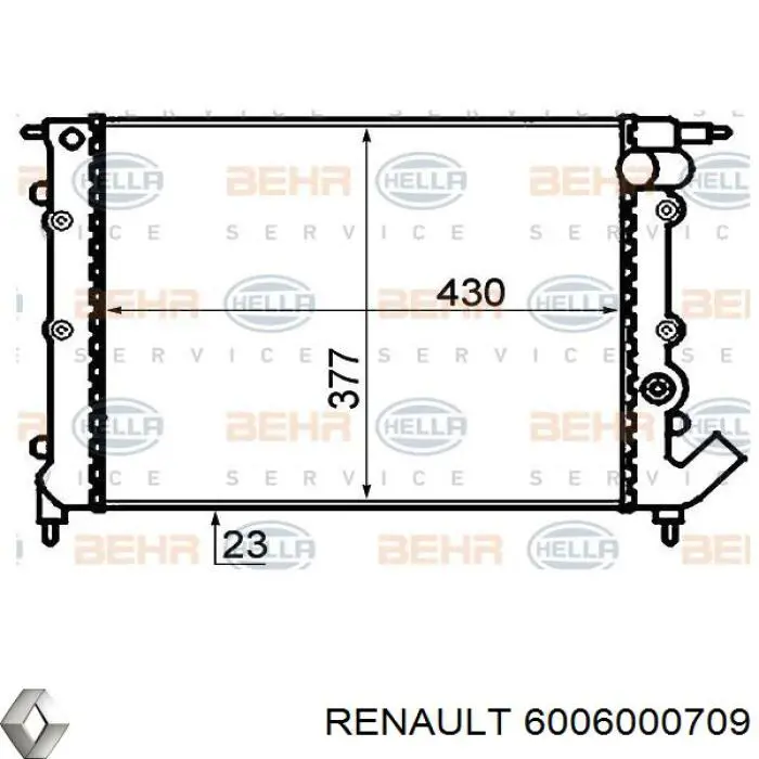 6006000709 Renault (RVI) radiador refrigeración del motor