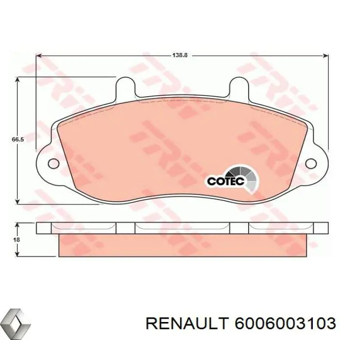6006003103 Renault (RVI) barra oscilante, suspensión de ruedas delantera, inferior derecha