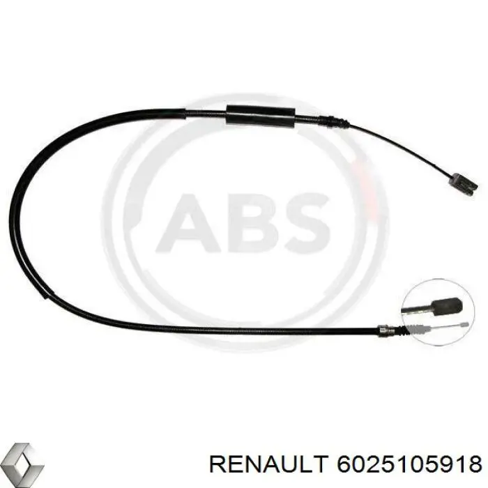6025006918 Renault (RVI) cable de freno de mano trasero izquierdo
