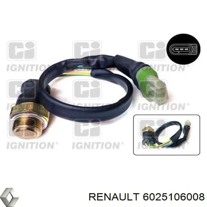 6025106008 Renault (RVI) sensor, temperatura del refrigerante (encendido el ventilador del radiador)