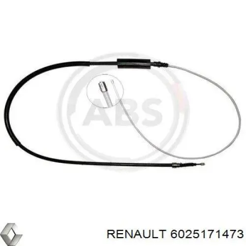 6025105919 Renault (RVI) cable de freno de mano trasero izquierdo