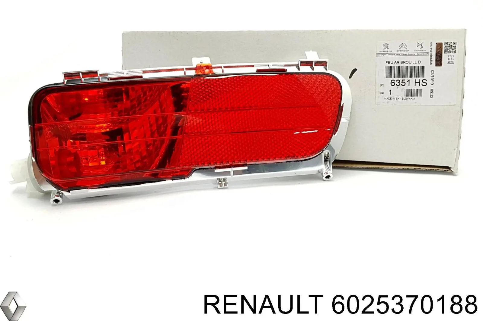 Comprar 6025370188 Renault (RVI) Luz antiniebla trasera derecha