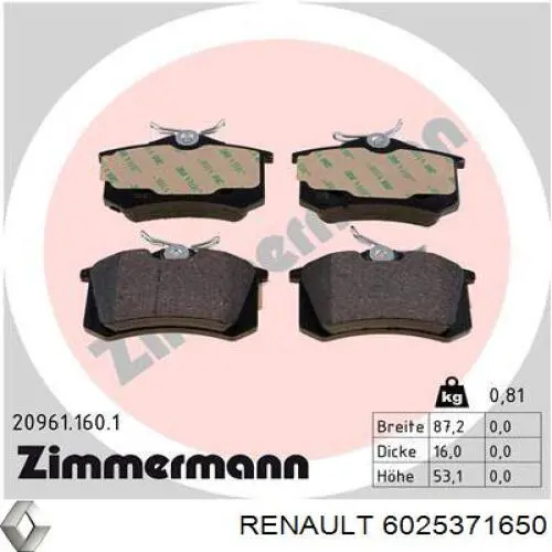 Pastillas de freno traseras Renault Megane 2 LM0, LM1