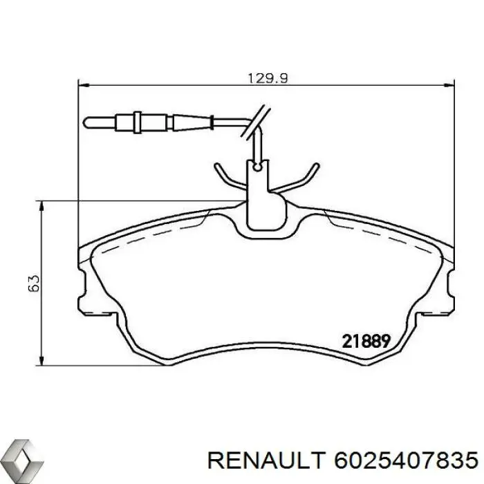 6025407835 Renault (RVI) pastillas de freno delanteras