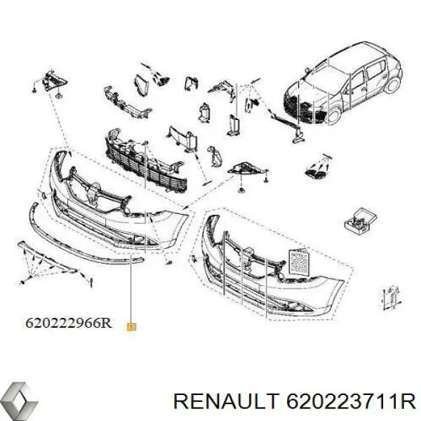 620223711R Renault (RVI) parachoques delantero