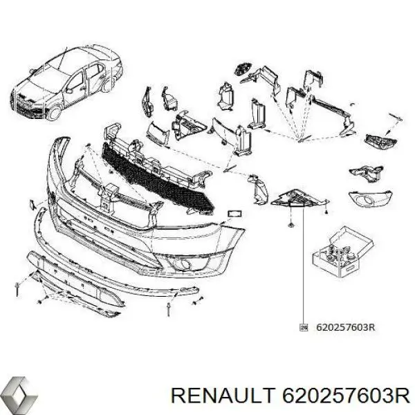Protector izquierdo del parachoques delantero Renault (RVI) 620257603R precio, desde 13,21 EUR