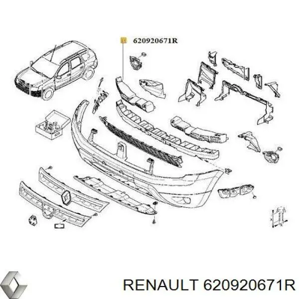Absorbedor del parachoques delantero Renault (RVI) 620920671R precio, desde 34,44 EUR