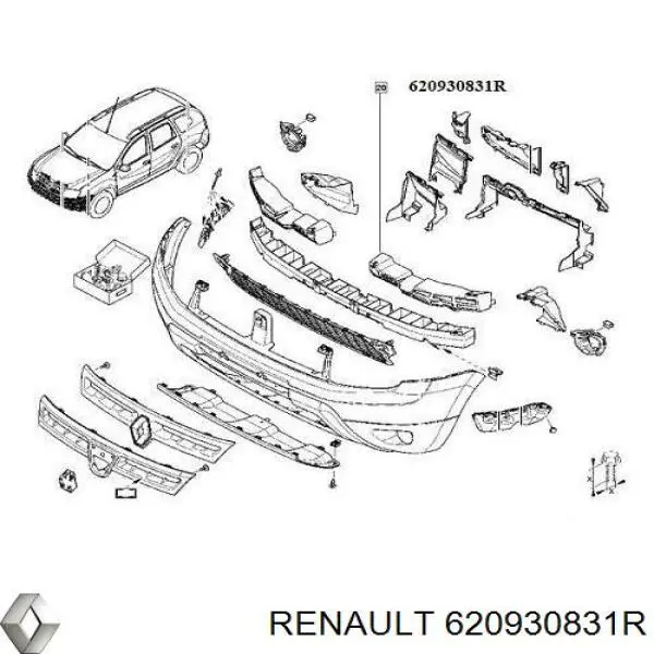 Absorbedor del parachoques delantero Renault (RVI) 620930831R precio, desde 37,62 EUR