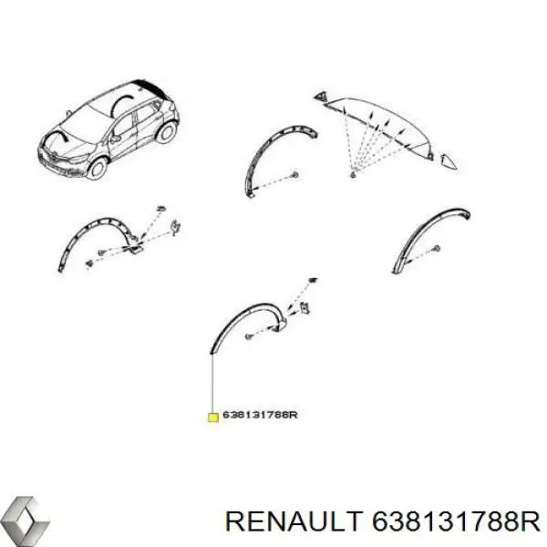 638131788R Renault (RVI) Extensión de aleta delantera izquierda